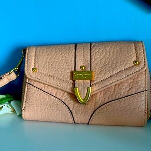 Pink Jessica Simpson mini wallet/wristlet.